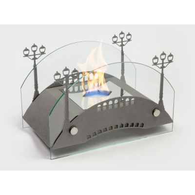 Биокамин настольный Lux Fire Пушкинский мост М (серебро)